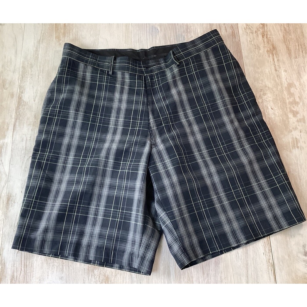 Pro Tour Chino Shorts Golf Mens 36 Blue Black Plaid